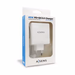 AISENS ASCH-2PD30QC-W mobile device charger GPS, Gaming controls, MP3, MP4, Mobile phone, Laptop, Smartphone, Tablet White AC Fast charging Indoor