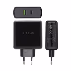 AISENS ASCH-2PD30QC-BK mobile device charger GPS, Gaming controls, MP3, MP4, Mobile phone, Laptop, Smartphone, Tablet Black AC Fast charging Indoor