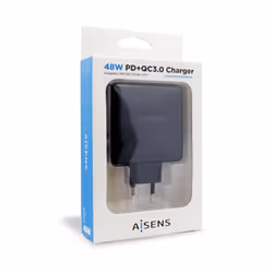 AISENS ASCH-2PD30QC-BK mobile device charger GPS, Gaming controls, MP3, MP4, Mobile phone, Laptop, Smartphone, Tablet Black AC Fast charging Indoor