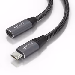 AISENS A107-0636, 2 m, USB C, USB C, USB 3.2 Gen 2x2, 20 Gbit/s, Grey