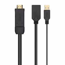 AISENS A122-0642, 0.1 m, HDMI Type A (Standard), DisplayPort + USB Type-A, Male, Male/Female, Straight