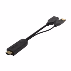 AISENS A122-0642 video cable adapter 0.1 m HDMI Type A (Standard) DisplayPort + USB Type-A Black