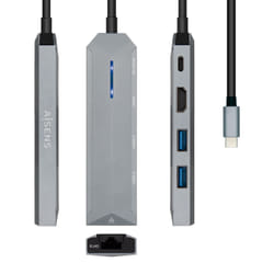 AISENS ASUC-5P003-GR laptop dock/port replicator Wired USB 3.2 Gen 1 (3.1 Gen 1) Type-C Grey