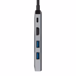 AISENS ASUC-5P003-GR laptop dock/port replicator Wired USB 3.2 Gen 1 (3.1 Gen 1) Type-C Grey