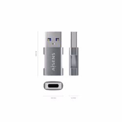 AISENS A108-0655 cable gender changer USB C USB A Grey