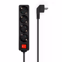AISENS A154-0650, 1.4 m, Indoor, Type F, Type F (CEE 7/4), Angled, 1.5 mm²