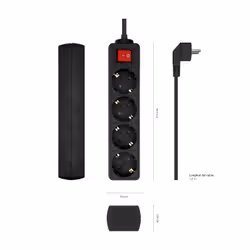 AISENS A154-0650 power extension 1.4 m 4 AC outlet(s) Indoor Black