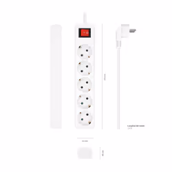 AISENS A154-0651 power extension 1.4 m 5 AC outlet(s) Indoor White