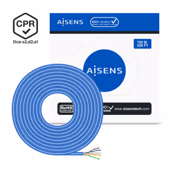 AISENS Network Cable RJ45 LSZH CPR Dca CAT.6 UTP AWG24, Blue, 100 m
