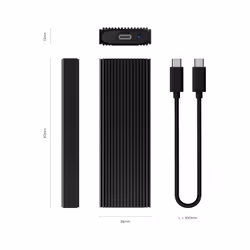 AISENS External Box M.2 (NGFF) ASM2-022B NVMe A USB3.2 Gen2, Black
