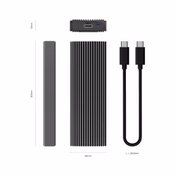 AISENS External Box M.2 (NGFF) ASM2-023GR NVMe A USB3.2 Gen2, Gray
