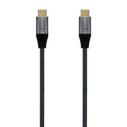 AISENS USB 3.2 Gen2x2 Aluminum Cable 20Gbps 8K@30Hz 5A 100W E-Mark, Type USB-C/M-USB-C/M, Grey, 0.6 m