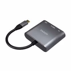 AISENS USB-C to HDMI/USB-C/Type A USB 3.0 Converter, 3 in 1, Grey, 15cm