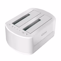 AISENS Dual Bay Docking Station ASDS-D02W SATA 2.5/3.5 to USB 3.0/3.1 Gen1, Clone, White, HDD, SSD, Serial ATA, 2.5,3.5", 2 T ...
