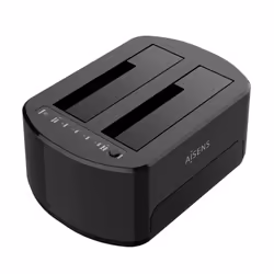 AISENS Dual Bay Docking Station ASDS-D03B SATA 2.5/3.5 to USB 3.0/3.1 Gen1, Clone, Black, HDD, SSD, Serial ATA, 2.5,3.5", 2 T ...