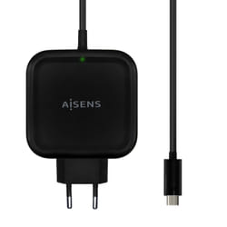 AISENS Charger 65W PD3.0 QC3.0 1XUSB-C 1.2M, Black