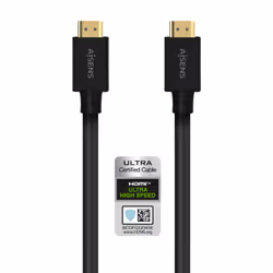 AISENS HDMI Cable V2.1 Ultra High Speed / Hec 8K@60Hz 48Gbps, A/MA/M, Black, 5.0M, 5 m, HDMI Type A (Standard), HDMI Type A ...