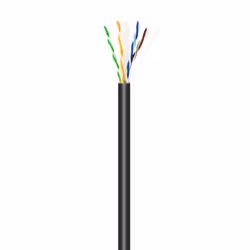 AISENS Waterproof Outdoor Network Cable RJ45 Cat.6 Rigid UTP CCA AWG23, Black, 100M