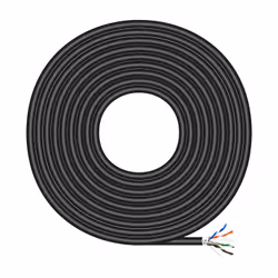 AISENS Waterproof Outdoor Network Cable RJ45 Cat.6 FTP Rigid AWG24, Black, 100M, 100 m, Cat6, F/UTP (FTP), Black