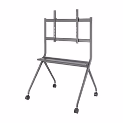 AISENS PRO Floor Stand with Wheel, 1 Tray for Interactive Screen/TV 120Kg from 50-86, Black