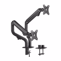 AISENS Table Stand ECO Swivel and Tilt Counterweight for Monitor/TV 8Kg (3 Pivots, 2 Arms) from 17-32, Black, Clamp/Bolt-thro ...