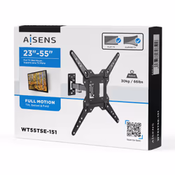 AISENS Swivel ECO Support, Tilt for Monitor/TV 30Kg (2 Pivots) from 23-55, Black - Additional view 4