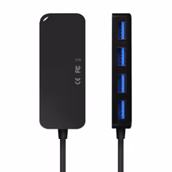AISENS A106-0713 interface hub USB 3.2 Gen 1 (3.1 Gen 1) Type-A 5000 Mbit/s Black