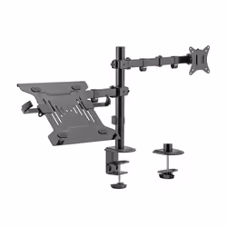 AISENS Swivel and Tilt Table Support for Laptop and Monitor/TV 9Kg from 17-32, Black, Clamp/Bolt-through, 43.2 cm (17"), 81.3 ...