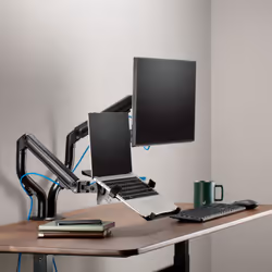 AISENS Rotating and Tilting Counterweight Table Support for Laptop and Monitor/TV 8Kg from 17-32, Black