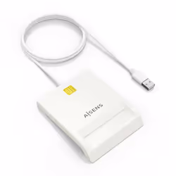 AISENS DNI Smart Card Reader, White, USB 2.0, White