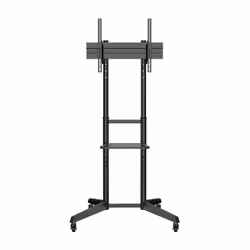 AISENS ECO Floor Stand with Wheel, DVD Tray for Monitor/TV 50Kg from 37-70, Black