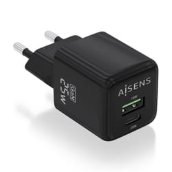 AISENS ASCH-25W2P015-BK mobile device charger Universal Black AC Fast charging Indoor