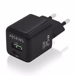 AISENS ASCH-25W2P015-BK mobile device charger Universal Black AC Fast charging Indoor
