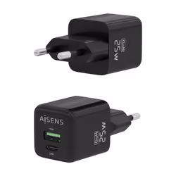 AISENS ASCH-25W2P015-BK mobile device charger Universal Black AC Fast charging Indoor