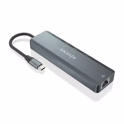 AISENS USB-C Dock 5 in 1, USB-C to 1xHDMI, 1xRJ45, 2xUSB, 1xPD, Grey, 15cm