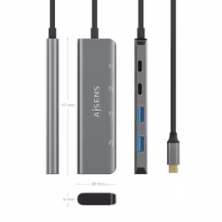 AISENS A109-0763 interface hub USB 3.2 Gen 1 (3.1 Gen 1) Type-C 5000 Mbit/s Grey - Additional view 4