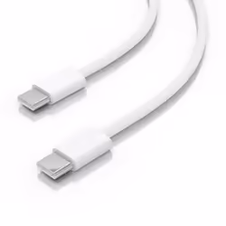 AISENS USB 2.0 3A 60W Apple Cable, Type USB-C/M-USB-C/M, White, 2.0m