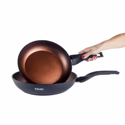 Cloen Forged Aluminum Pan Set with Non-Stick Coating and Soft Touch Handle | Triple Layer Non-Stick | Measurements 24-28 cm | Ideal Tortillas. Carla Pan Set