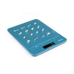 JATA HBAL1204, Electronic kitchen scale, 20 kg, 1 g, Blue, Glass, Glass