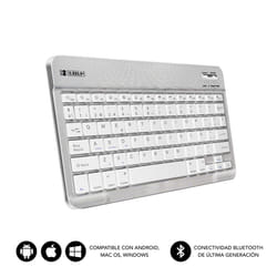 SUBBLIM TECLADO SMART BLUETOOTH SILVER QWERTY Spanish Silver, White