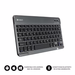 SUBBLIM TECLADO SMART BLUETOOTH GREY, QWERTY, Spanish, 5 million characters, Any brand, Compatible con todos los dispositivos ...