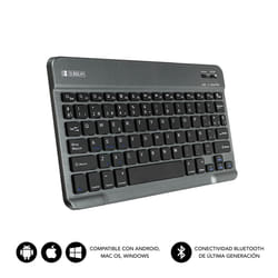 SUBBLIM TECLADO SMART BLUETOOTH GREY QWERTY Spanish Black, Grey