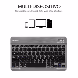 SUBBLIM TECLADO SMART BLUETOOTH GREY QWERTY Spanish Black, Grey