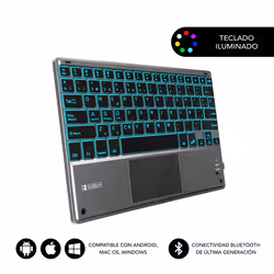 SUBBLIM TECLADO SMART BACKLIT TOUCHPAD BLUETOOTH GREY, QWERTY, Spanish, 5 million characters, Any brand, Compatible con todos ...