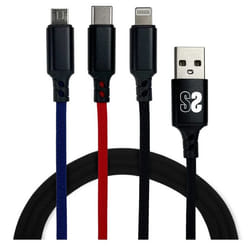 SUBBLIM SUB-CAB-3IN101 USB cable USB 3.2 Gen 1 (3.1 Gen 1) 1 m USB A USB C/Micro-USB B/Lightning Black, Blue, Red