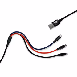 SUBBLIM SUB-CAB-3IN101 USB cable USB 3.2 Gen 1 (3.1 Gen 1) 1 m USB A USB C/Micro-USB B/Lightning Black, Blue, Red