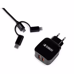 SUBBLIM SUB-CHG-1ZWC02, Indoor, AC, 5 V, 1 m, Black