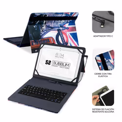 SUBBLIM SUB-KT1-USB050 mobile device keyboard QWERTY Spanish Micro-USB