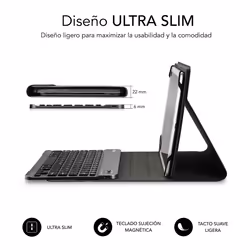SUBBLIM SUB-KT2-BT0001 mobile device keyboard QWERTY Spanish Bluetooth Black