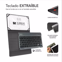 SUBBLIM SUB-KT2-BT0001 mobile device keyboard QWERTY Spanish Bluetooth Black